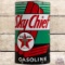 1940 Texaco Sky Chief Gasoline Curved SS Porcelain Gas Pump Plate Sign 