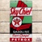 1956 Texaco Sky Chief w/ Petrox SS Porcelain Gas Pump Plate Sign 