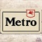 Mobil Metro Emb. SS Tin Gas Pump Plate Sign w/ Pegasus