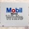 Mobil Marine White SS Porcelain Pump Plate Sign