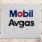 Mobil Avgas SS Porcelain Gas Pump Plate Sign