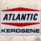 Atlantic Kerosene Die Cut SS Porcelain Gas Pump Plate Sign