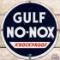 Gulf No-Nox Knockproof SS Porcelain Gas Pump Plate Sign