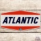 Atlantic Gasoline Die Cut SS Porcelain Pump Plate Sign 