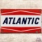 Atlantic Gasoline SS Porcelain Gas Pump Plate Sign