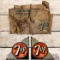 1941 NOS 7up Sold Here Two Embossed SS Tin Kick Plate Signs w/ Box