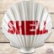 Shell Gasoline OPC Clamshell Milk Glass Gas Pump Globe