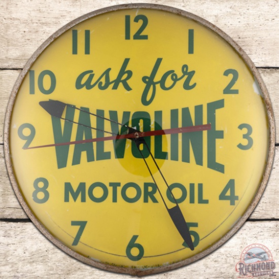 Ask for Valvoline Motor Oil 15" Pam Advertising Clock