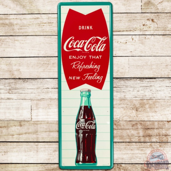 NOS 1961 Coca Cola Enjoy That Refreshing New Feeling w Fishtail & Bottle