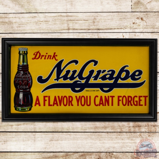 Drink Nugrape A Flavor You Cant Forget Embossed SS Tin Sign w/ Bottle