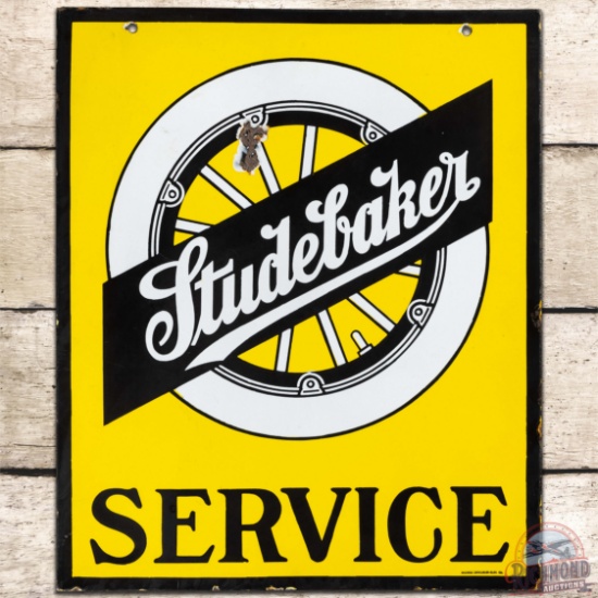 Studebaker Service DS Porcelain Sign w/ Wheel Logo