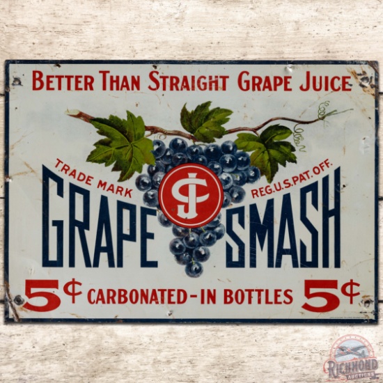 Grape Smash "Better than Straight Grape Juice" 5 Cents SS Tin Sign
