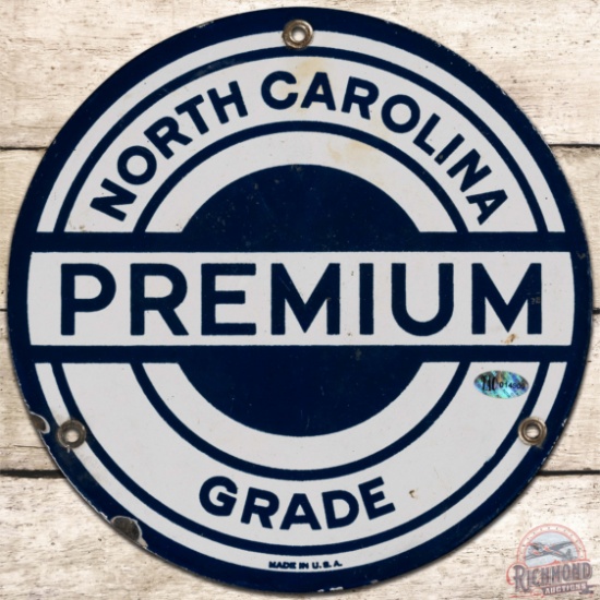 North Caroline Premium Grade SS Porcelain Gas Pump Plate Sign