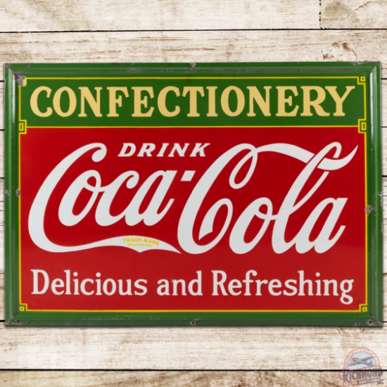 1933 Drink Coca Cola Confectionery SS Porcelain Sign