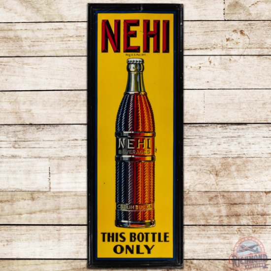 Nehi Beverages "This Bottle Only" Emb. SS Tin Sign Columbus GA