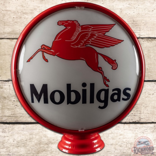 Mobilgas 16.5" Lenses w/ Metal Gas Pump Globe Body w/ Pegasus