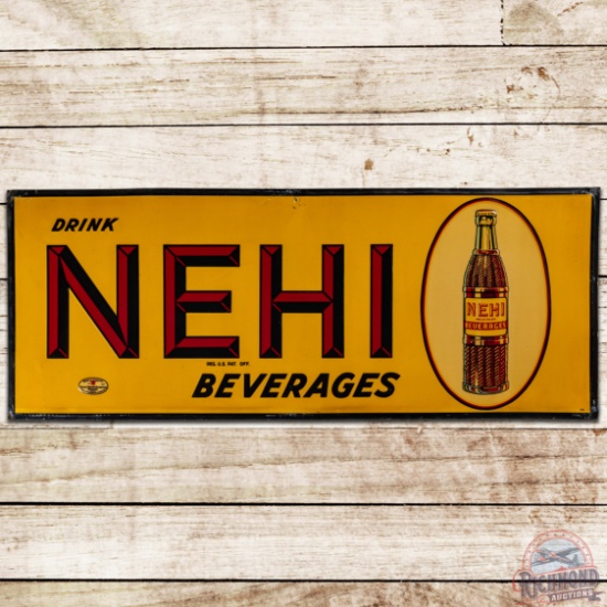 Nehi Beverages Emb. SS Tin Sign w/ Bottle
