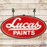 Lucas Paints 5' DS Tin Advertising Sign w/ Ring & Hangers