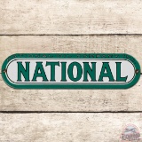 National Oil Co. SS Porcelain Gas Pump Plate Sign 