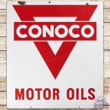 Conoco Motor Oils DS Porcelain Sign w/ Logo