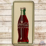 1952 Coca Cola Vertical SS Tin Sign w/ Bottle