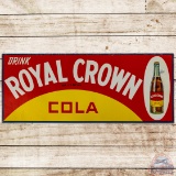 Drink Royal Crown Cola RC Embossed SS Tin Sign w/ Bottle