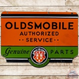 Early Oldsmobile Authorized Service GM Parts DS Porcelain Sign w/ Crest Logo