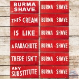 1960 NOS Burma Shave Double Sided Wooden Signs Group of 6 w/ Book