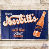 Drink Nesbitt's of California Canvas Advertising Banner Sign w/ Bottle Logo