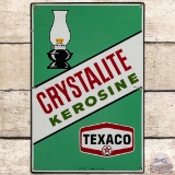 1974 Texaco Crystalite Kerosine SS Tin Gas Pump Plate Sign w/ New Logo
