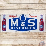 M&S Beverages Michigan's Supreme SS Porcelain Sign w/ Bottles