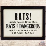 Texaco Rats! Put Lunch Scraps in Trash Cans Port Arthur TX Refinery SS Tin Sign