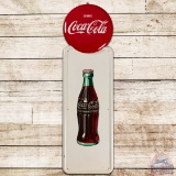 1948 Drink Coca Cola Pilaster Vertical SS Tin Sign w/ Bottle Logo