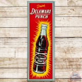 Drink Delaware Punch Vertical Embossed SS Tin Sign w/ Bottle Logo