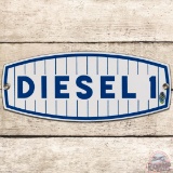 NOS Champlin Diesel 1 SS Porcelain Gas Pump Plate Sign