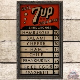 Real 7up Sold Here Sandwiches Pricer Advertising Sign