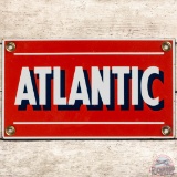 Atlantic Gasoline SS Porcelain Pump Plate Sign 
