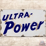 Utoco Ultra Power Gasoline Emb. SS Porcelain Pump Plate Sign