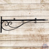 Modern Metal Sign Hanging Bracket w/ Scroll and Finial