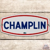 Champlin Gasoline SS Porcelain Pump Plate Sign