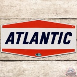 Atlantic Gasoline Die Cut SS Porcelain Pump Plate Sign 