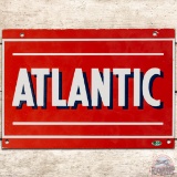 Atlantic Gasoline SS Porcelain Gas Pump Plate Sign