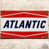 Atlantic Gasoline SS Porcelain Gas Pump Plate Sign