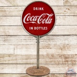 Drink Coca Cola in Bottles DS Porcelain Curb Sign