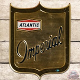 Atlantic Imperial Emb. SS Tin Gas Pump Plate Sign