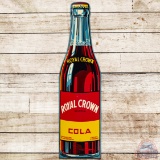 RC Royal Crown Cola Die Cut Embossed SS Tin Bottle Sign