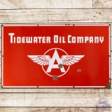 Tidewater Oil Company SS Porcelain Sign w/ Flying A Logo