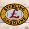Sterling Quality Gasoline SS Porcelain Pump Plate Sign w/ Logo