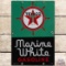 1948 Texaco Marine White Gasoline SS Porcelain Gas Pump Plate Sign 