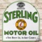 Sterling Motor Oil DS Porcelain Tombstone Sign w/ Logo